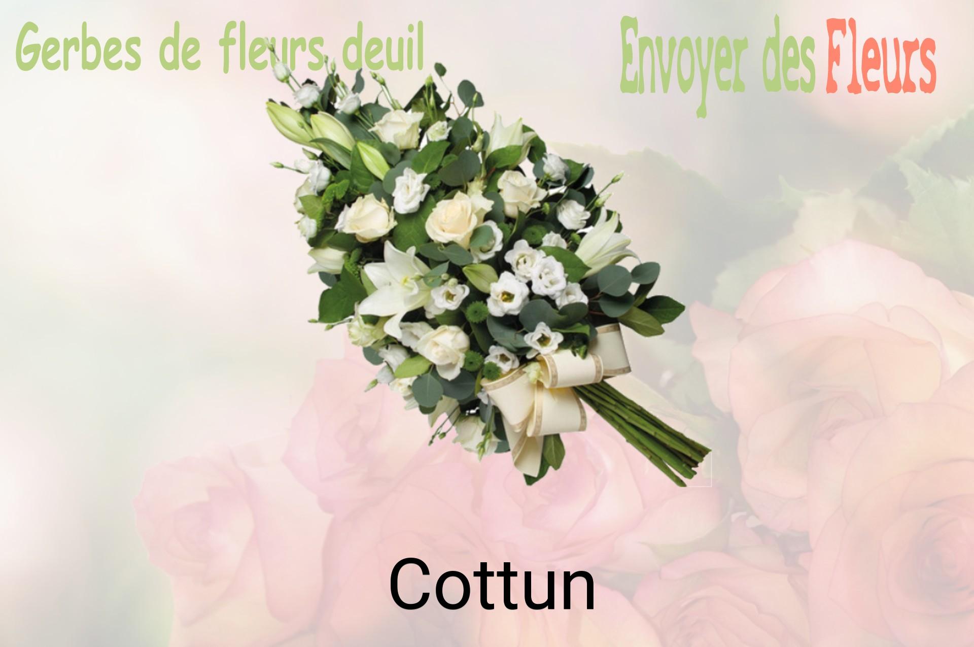 Gerbe de fleurs de deuil livrée à Cottun